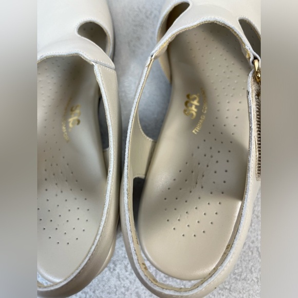 SAS Triple Comfort Suntimer Heeled Leather Ivory Sandals Womens 9M New - Picture 8 of 12